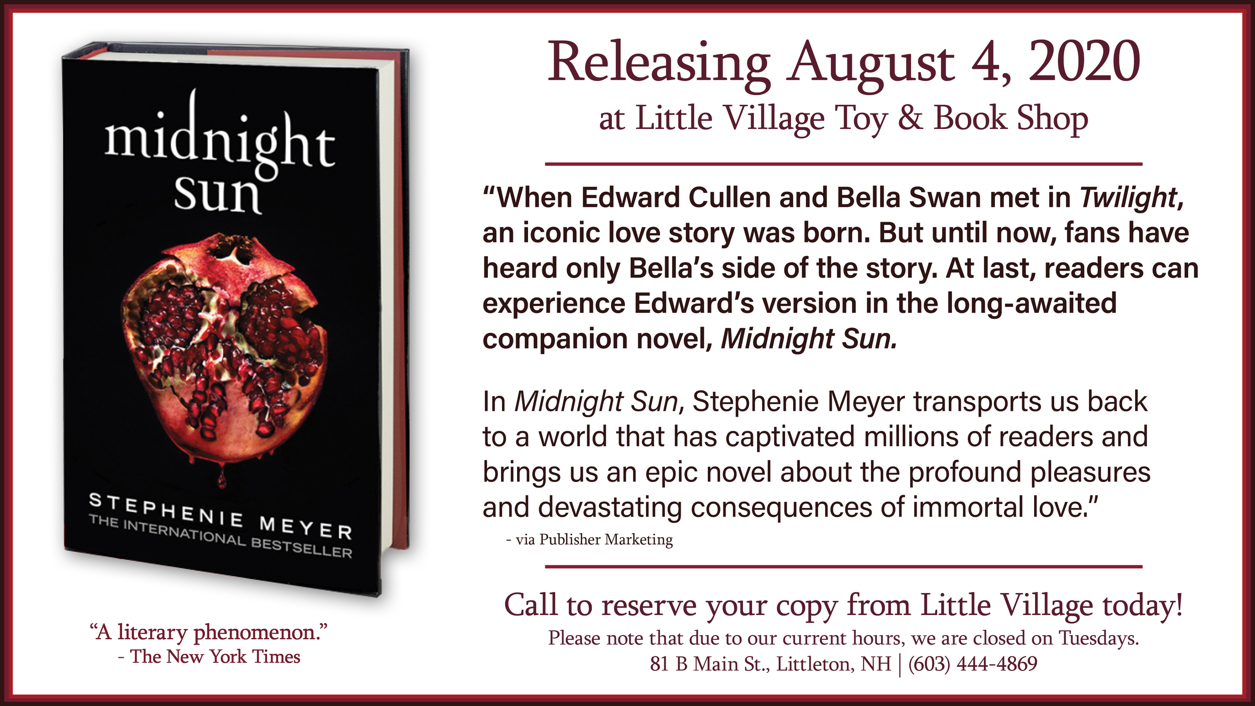 Midnight Sun, Stephenie Meyer's New Book, Available August 4